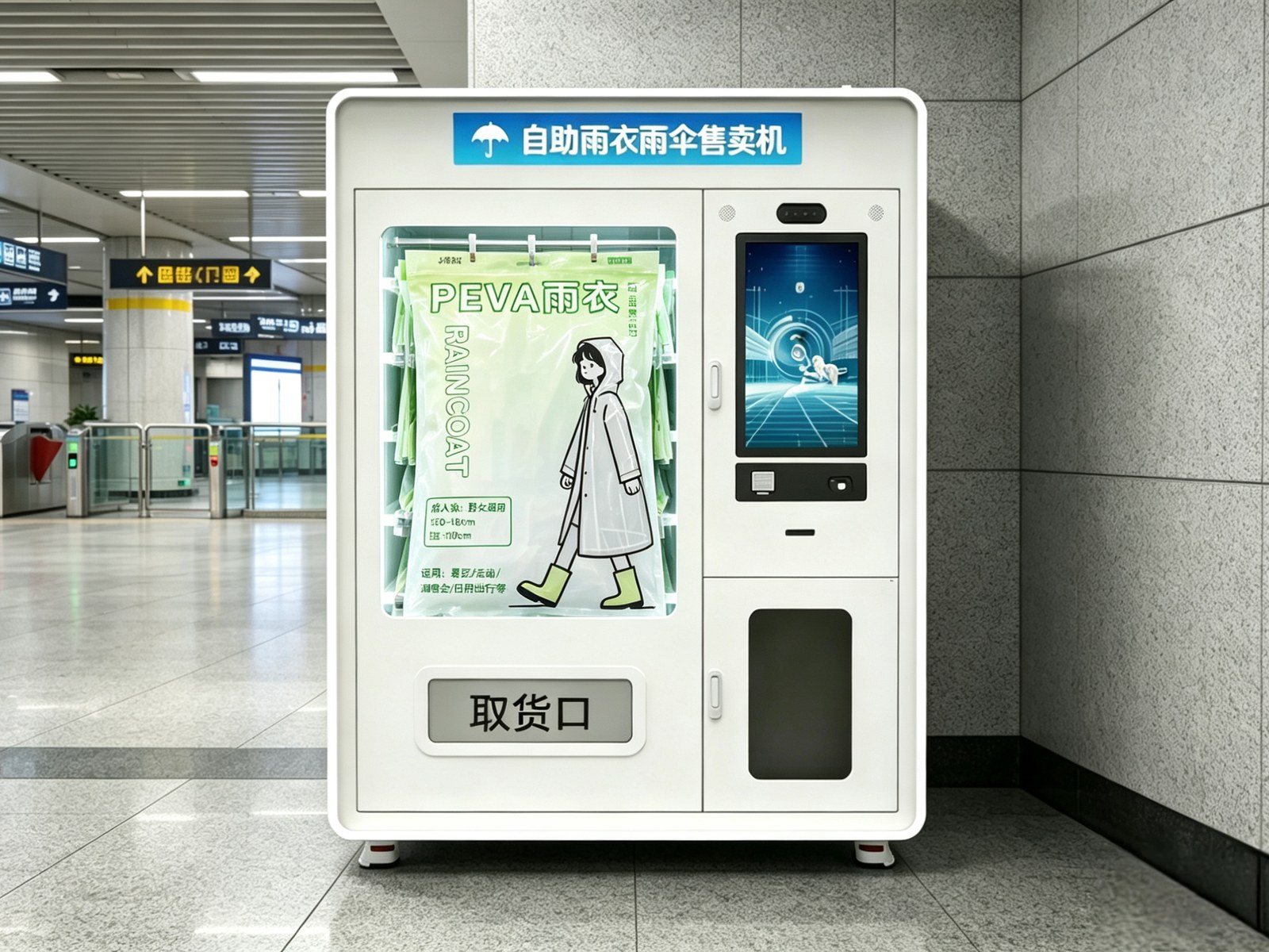 自助雨衣雨伞售卖机真实设备图